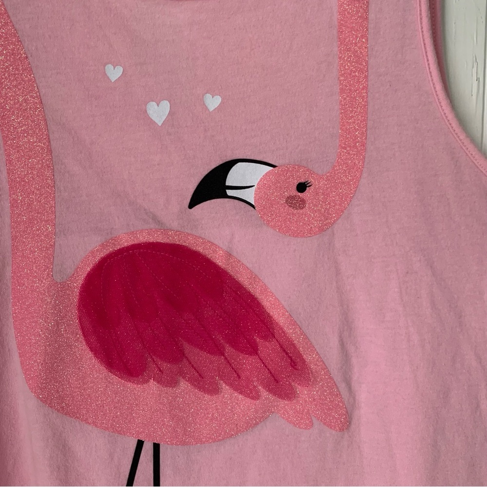 Pink Flamingo Sleeveless top with keyhole back opening XL 14-16